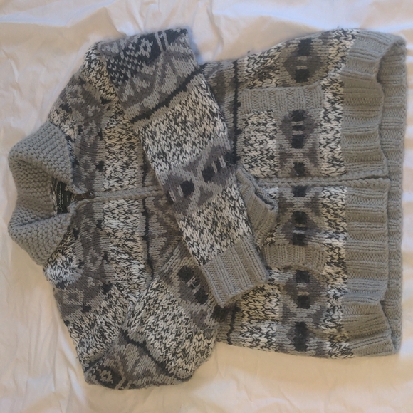 Eddie Bauer, medium, gray wool sweater - Picture 2 of 4